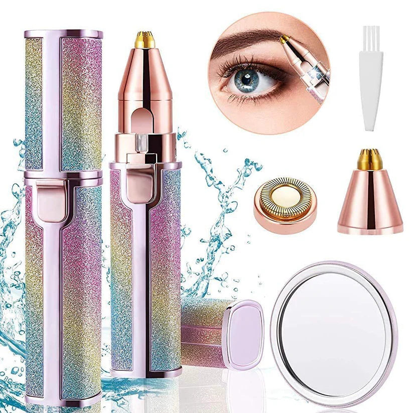 Chargeable Flawless 2 in 1 Eye Brow And Facial Hair Remover Machine