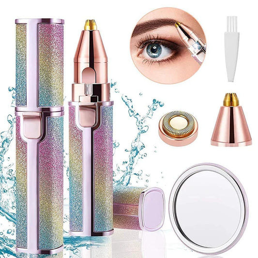 Chargeable Flawless 2 in 1 Eye Brow And Facial Hair Remover Machine